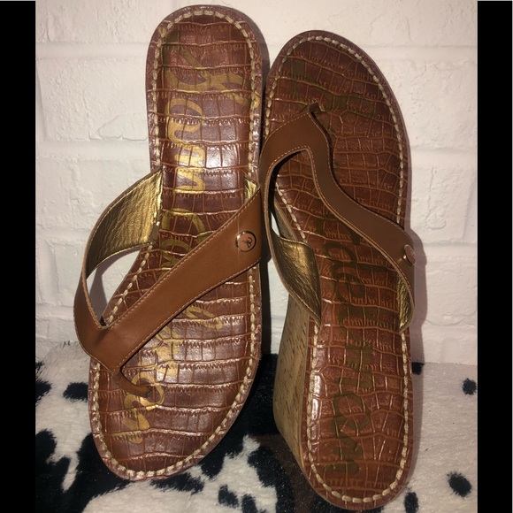 Sam Edelman Flip Flop Cork Wedge Sandals - Picture 6 of 6